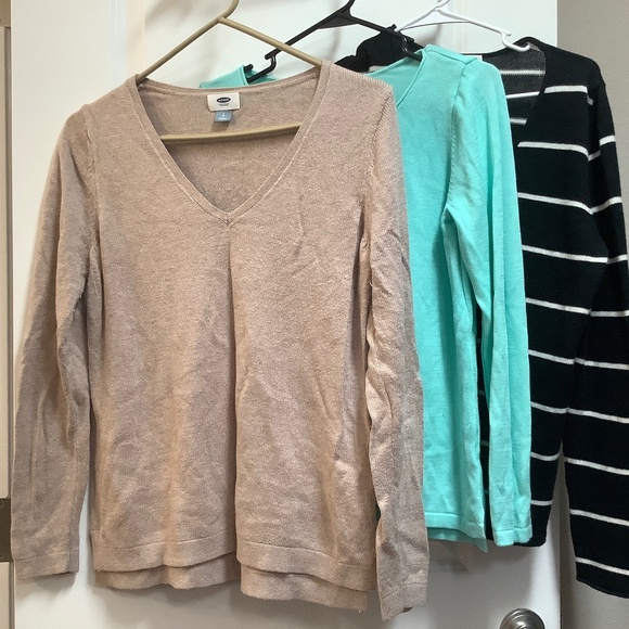 Bundle of 3 soft stretch cotton blend sweaters large - Picture 1 of 4